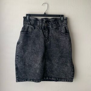Bamboo Black Denim Skirt